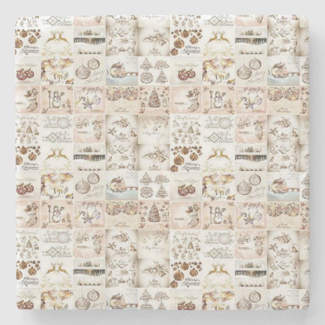 Porta copos de Pedra Marble no Natal (Frente)