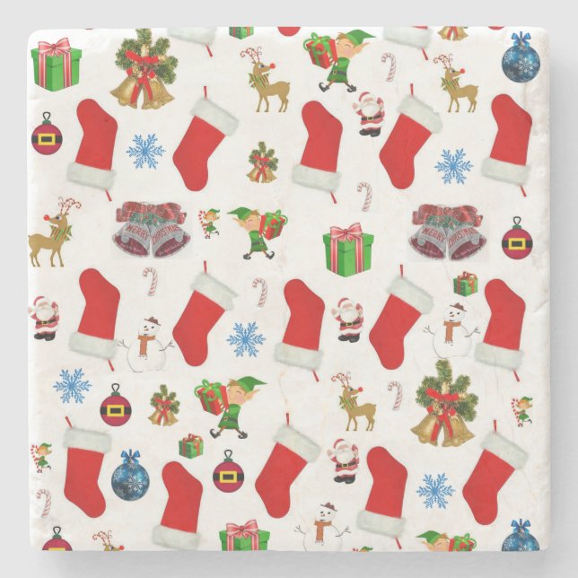 Porta copos de Pedra Marble no Natal (Frente)