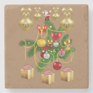 Porta copos de Pedra Marble no Natal