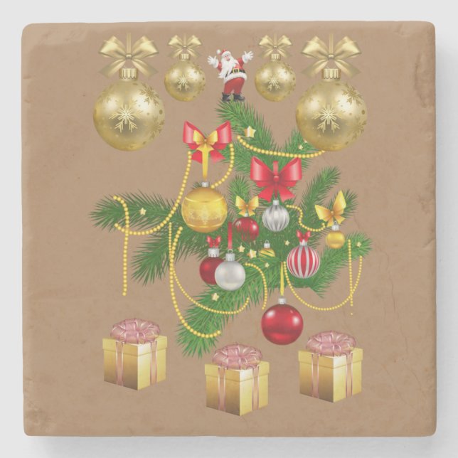 Porta copos de Pedra Marble no Natal (Frente)