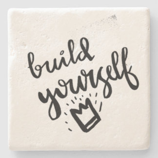 Porta copos de pedra motivacional