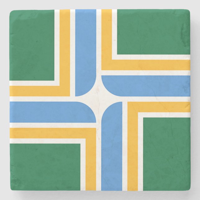 Porta copos de pedra Patriótica com Bandeira de Po (Frente)