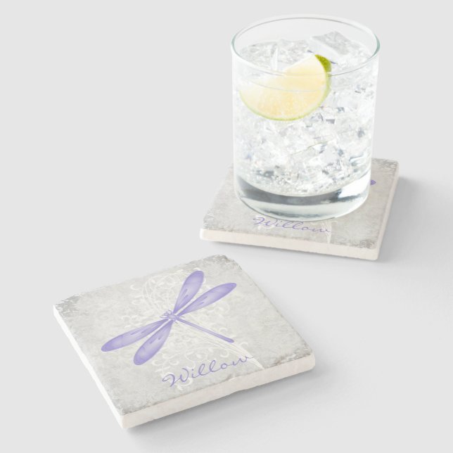 Porta copos de Pedra Personalizada da Dragonfly Ro (Lateral)