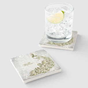 Porta copos de Pedra Personalizada do Peacock Dour