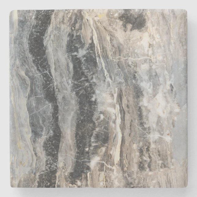 Porta copos de pedra preta & cinzas colorida (Frente)