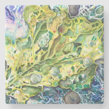 porta copos de pedra "ruído verde"