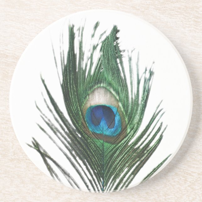 Porta copos de pena de peacock desativada (Frente)