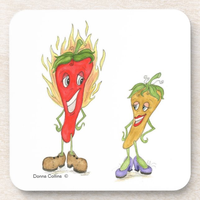 Porta copos de Pepper Vermelho e Amarelo (Frente)