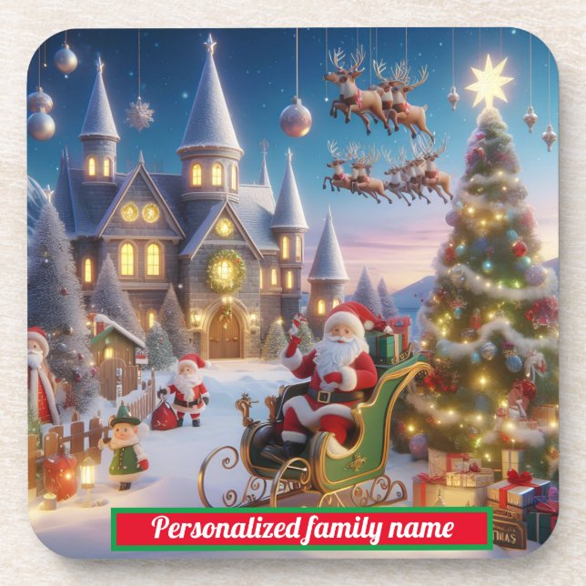 porta copos de plástico de Duro de natal alegre (Frente)