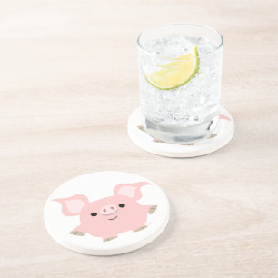 Porta copos de porcos de animação em baixo