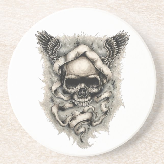 Porta copos de Sandstone Beber com "Asas de Destin (Frente)