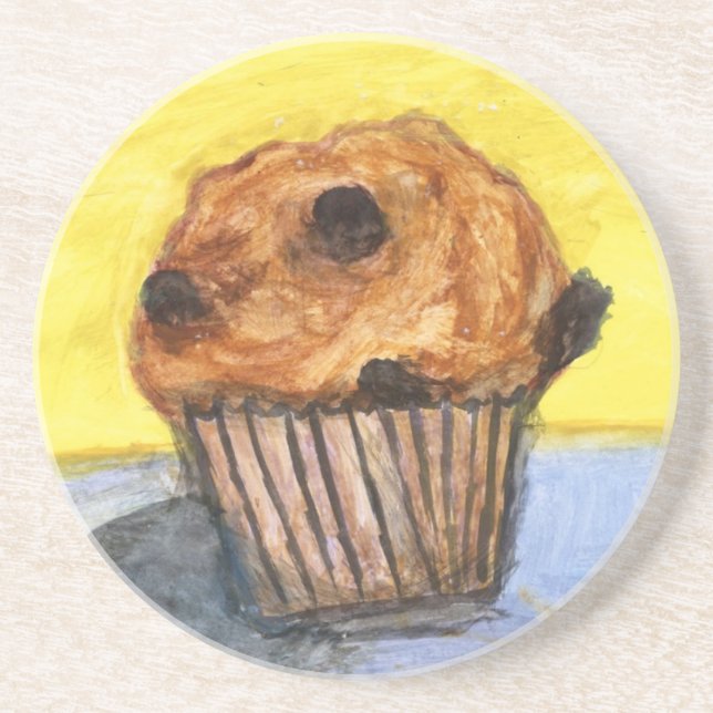 Porta copos de Sandstone Chip Muffin, pintada (Frente)