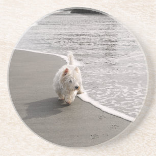 Porta copos de Sandstone com Foto de Cachorro West