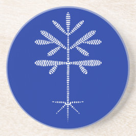 Porta copos de Sandstone em Azul com Saping Branco