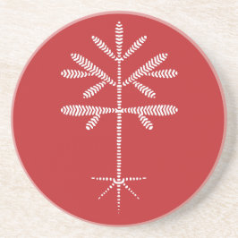 Porta copos de Sandstone em Vermelho com Saping Br