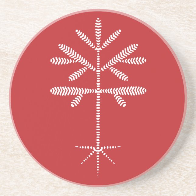 Porta copos de Sandstone em Vermelho com Saping Br (Frente)