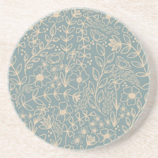 Porta copos de Sandstone Floral Azul Dusty