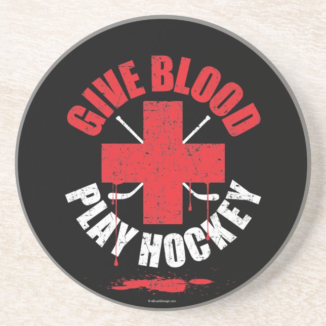 Porta-copos Dê Sangue Jogue Hóquei v1 (Frente)