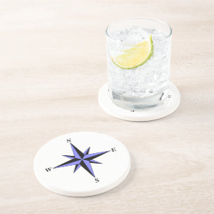 Porta copos de seta azul para norte