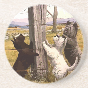 Porta copos de Terriers Pintos por Vintage