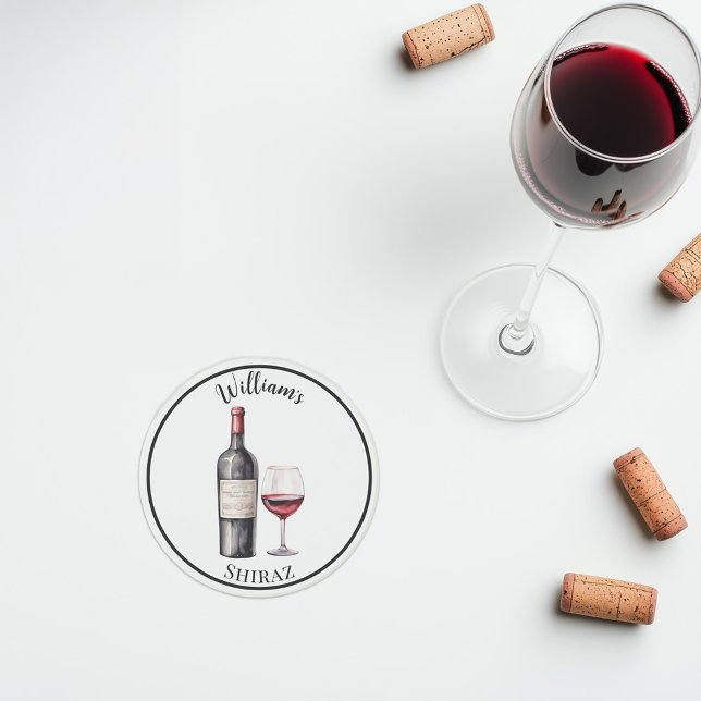 Porta copos de trevo de vinho tinto - Vinho person (Personalised red wine stone coaster)