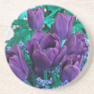 Porta copos de Tulipas Roxas