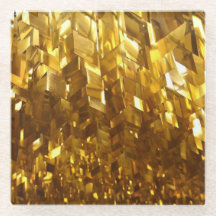 Porta copos de vidro de cristal Dourado