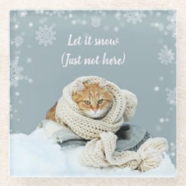 Porta copos de Vidro de Gato de Neve