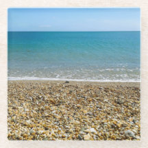 Porta copos de vidro fotográfico em praia