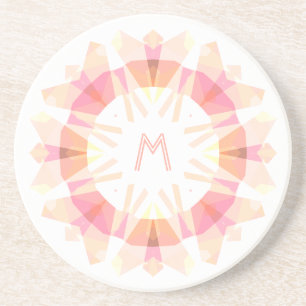 Porta-copos Deco Retro Moderno Monograma Inicial Rosa Capricho