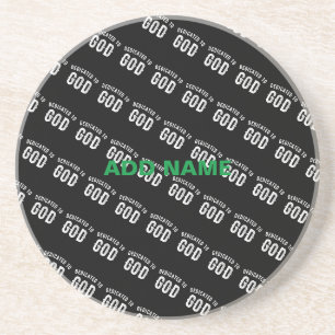 PORTA-COPOS DEDICADO A DEUS TEXTO BRANCO LEGAL PERSONALIZÁVEL