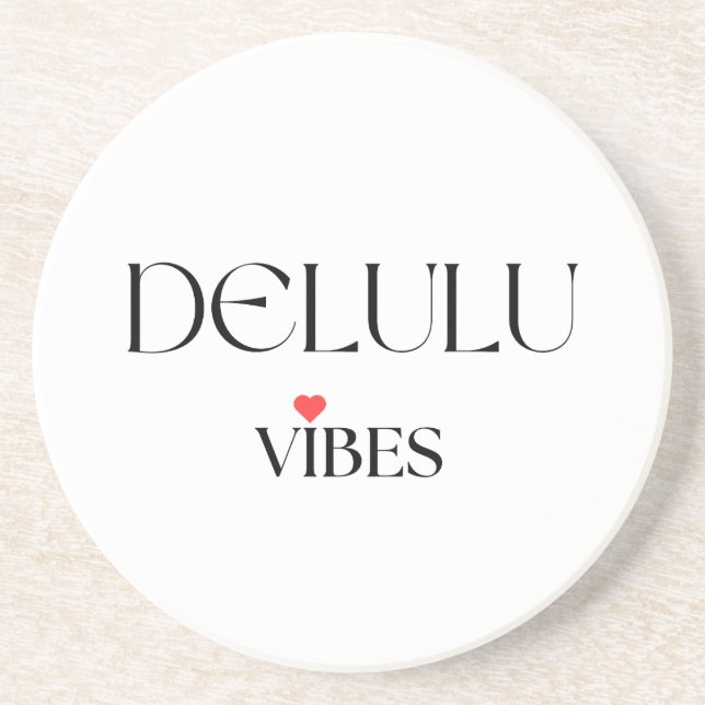 Porta-copos Delulu Vibes, Funny Aesthetic Quote Gift (Frente)