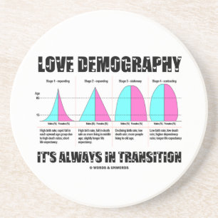 Porta-copos Demografia do amor está sempre na transição