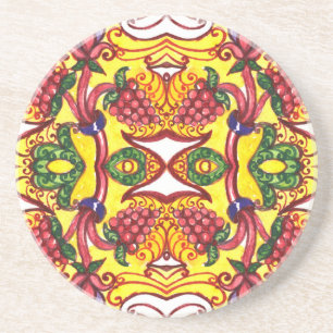 Porta-copos Desenho De Mão: Elegância Ornamental Floral.