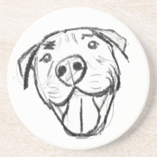 Porta-copos desenho pitbull simples amantes de cães preto bran