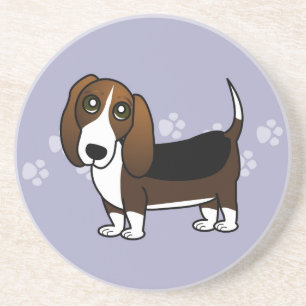 Porta-copos Desenhos animados bonitos de Basset Hound - Brown
