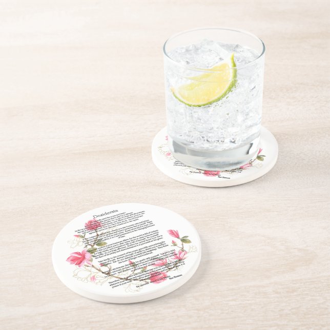 Porta-copos Desiderata por Max Ehrmann (Lateral)