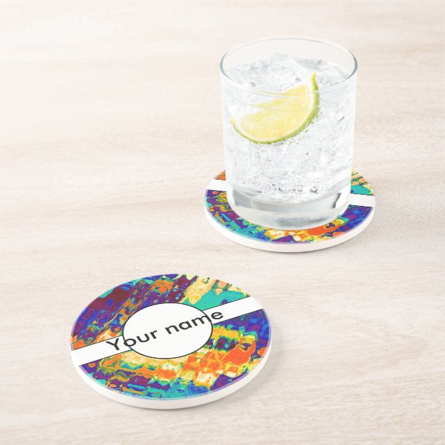 Porta-copos Design abstrato de textura retrô (Lateral)