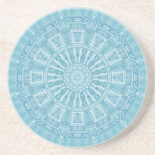 Porta-copos Design de boho azul moderno, branco e turquesa azu