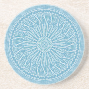Porta-copos Design de boho azul moderno, branco e turquesa azu
