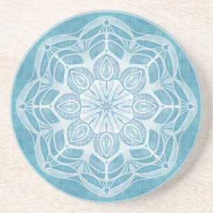 Porta-copos Design de boho azul moderno, branco e turquesa azu