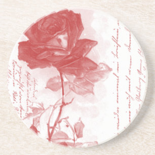Porta-copos Design de Cartão Postal rosa vermelha