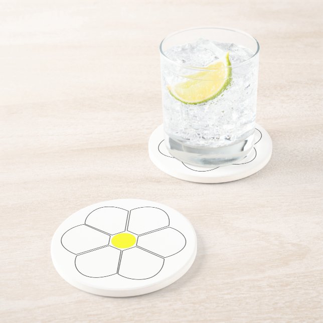 Porta-copos Design de Flor Branco (Lateral)