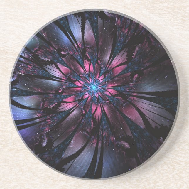Porta-copos design de flor fractal abstrato. (Frente)