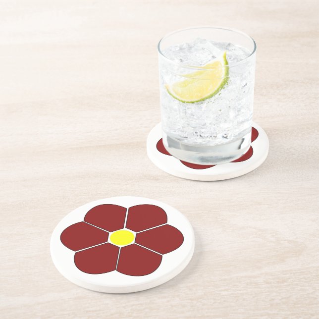 Porta-copos Design de Flor Maroon (Lateral)