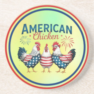 Porta-copos Design de Frango Patriótico Americano de 4 de Julh