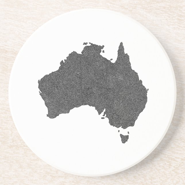 Porta-copos Design de Mapa da Austrália com Fronteiras Ocultas (Frente)