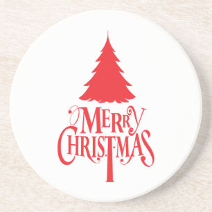 Porta-copos Design de Natal com árvore vermelha