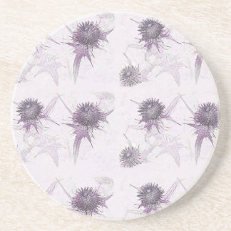 Porta-copos design de natureza cardo roxo