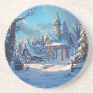 Porta-copos Design de Neve de Inverno Aconchegante
